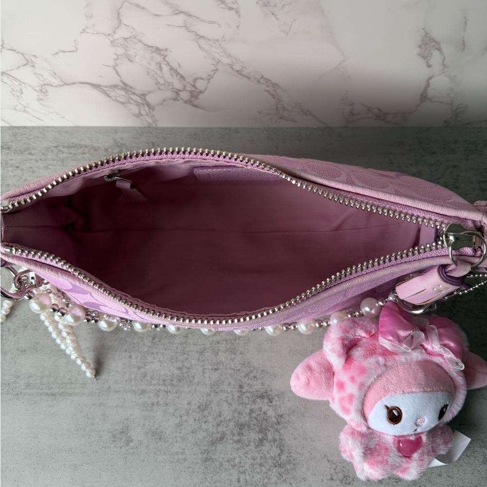 Pink Coach Baguette Shoulder Bag - Picture 3 of 8